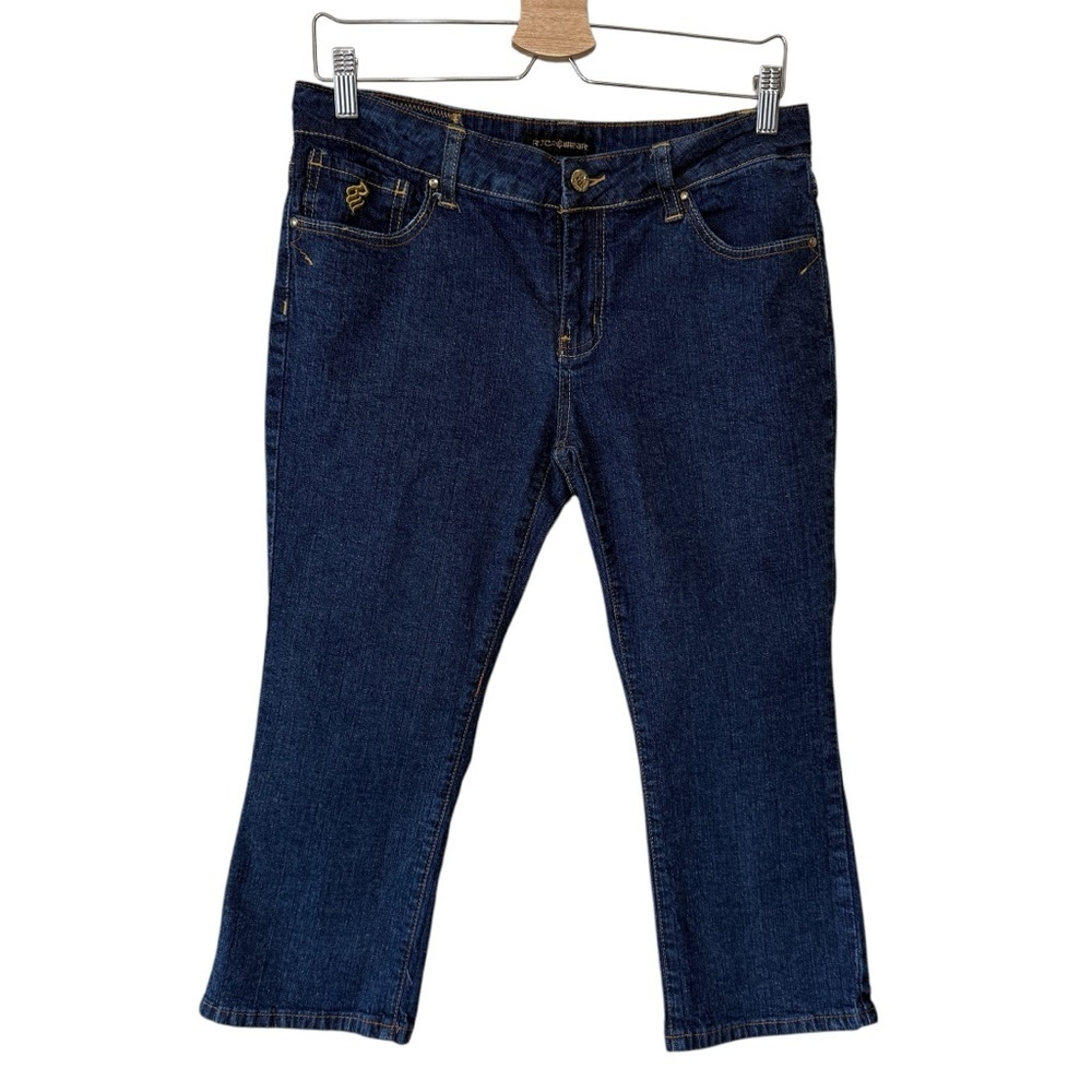 Rocawear Dark Blue Jean Capri Double R Women’s Size 11
